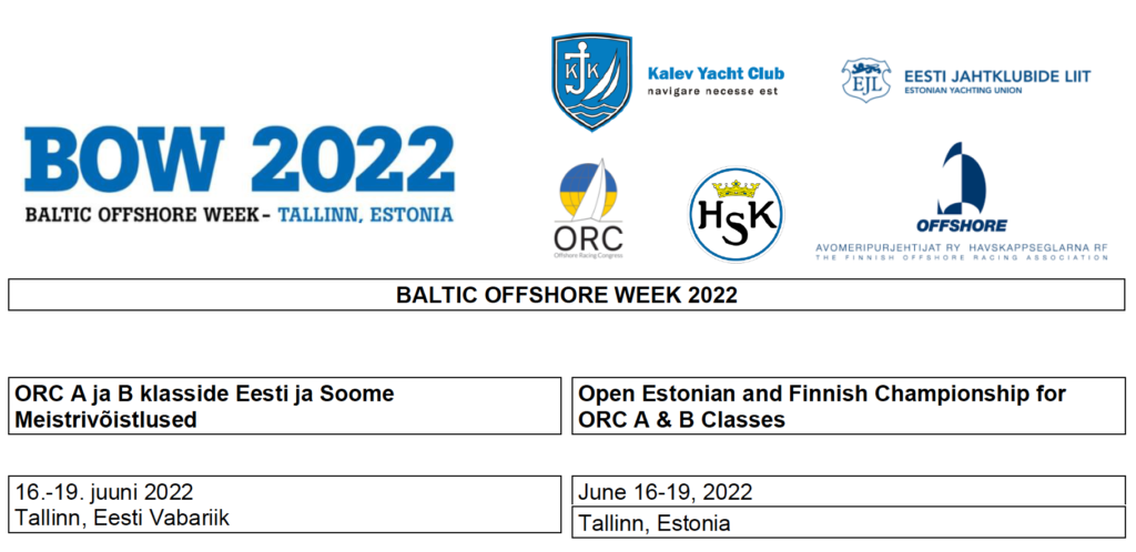 BOW 2022 Notice of Race published